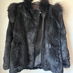 Vintage Rabbit Fur Jacket in Black